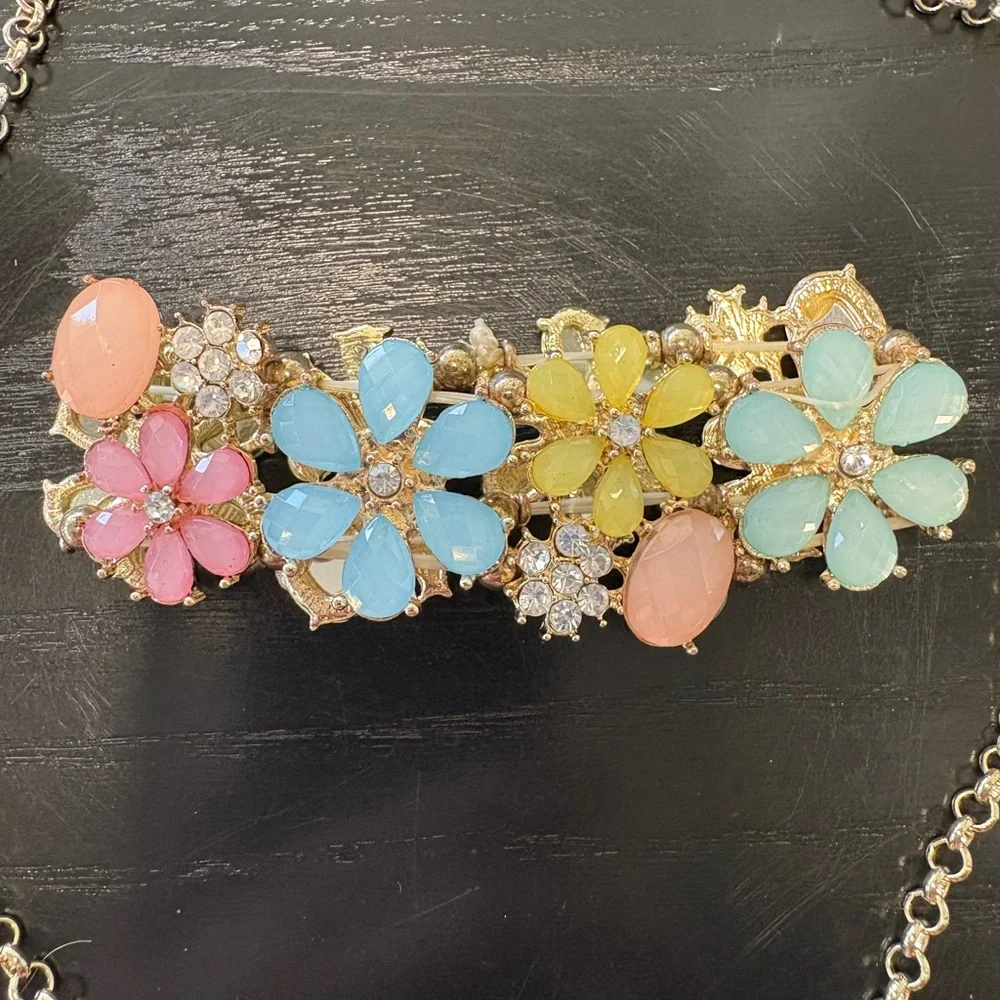 Pink and Blue Necklace and Bracelet, Elegant Jewelry - Picture 3 of 7